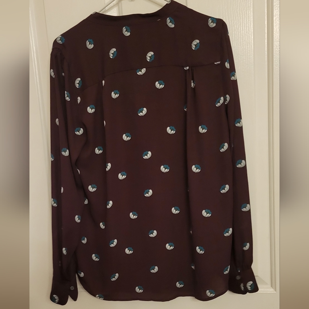 Loft Purple Print Button Up - Picture 2 of 3